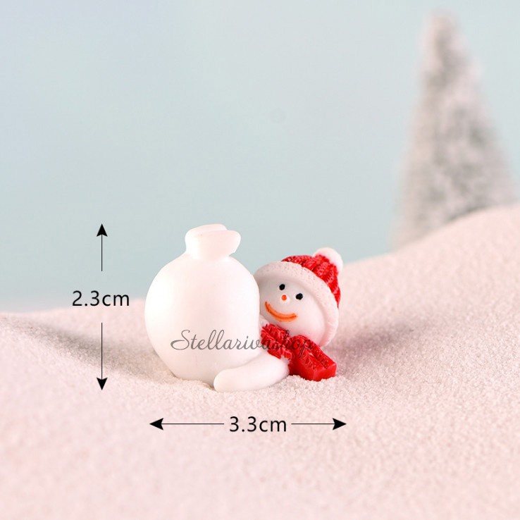 Mô hình người tuyết, ông già noel, cây thông trang trí bàn học Giáng Sinh, Noel Terrarium