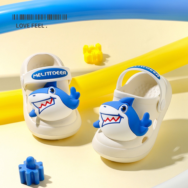 AYUER Xăng đan crocs Đi Biển Họa Tiết Cá Mập / Cún Hoạt Hình 3d Cho Bé