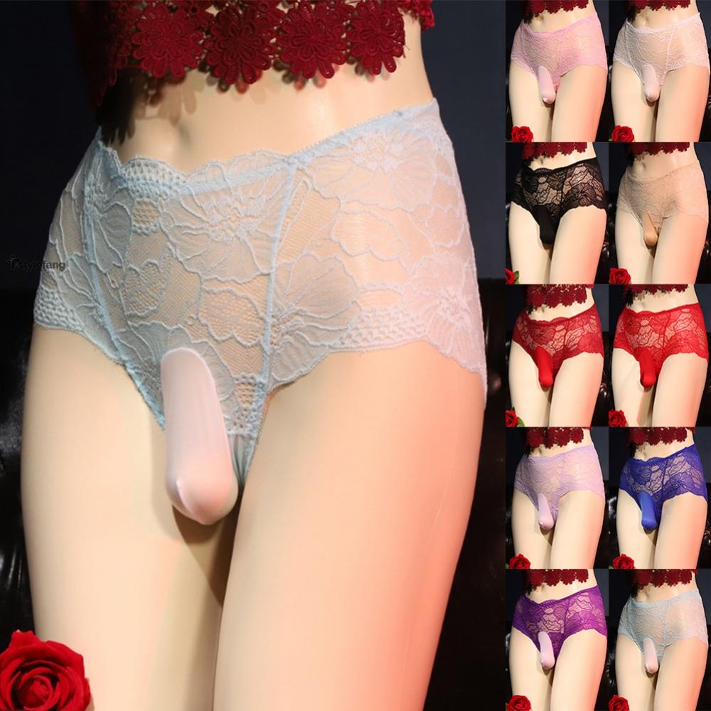 Quần Lót Nam Lưng Vừa Phối Ren Gợi Cảm Size l-2xl Mềm