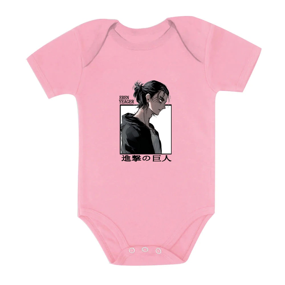 Áo Liền Quần Ngắn Tay Tùy Chỉnh Tên eren yeager a baby Bé Trai Bé Gái