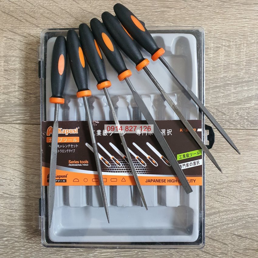 Bộ dũa 6 cái hãng KAPUSI Japan K-3898, dài 140mm, chất liệu hợp kim cao cấp, Bh 12 tháng Kouritsu Official Store