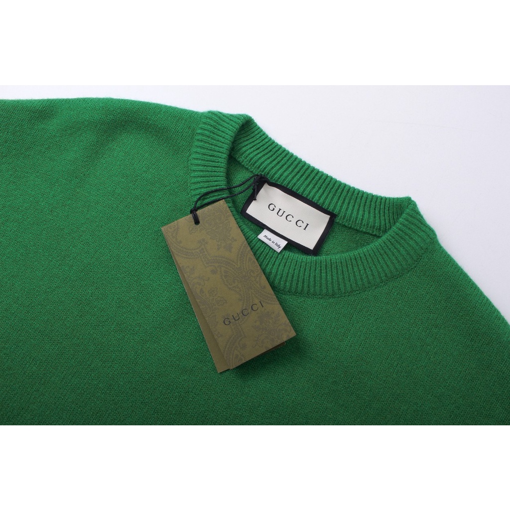Áo Hoodie Dệt Kim Màu Xanh Lá Cây Thiết Kế Thương Hiệu gg 23ss Phong Cách Thể Thao Đường Phố Sang Trọng Dành Cho