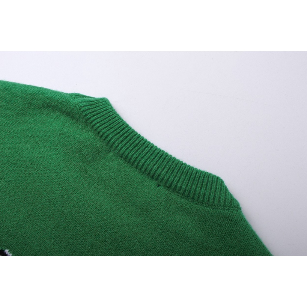Áo Hoodie Dệt Kim Màu Xanh Lá Cây Thiết Kế Thương Hiệu gg 23ss Phong Cách Thể Thao Đường Phố Sang Trọng Dành Cho