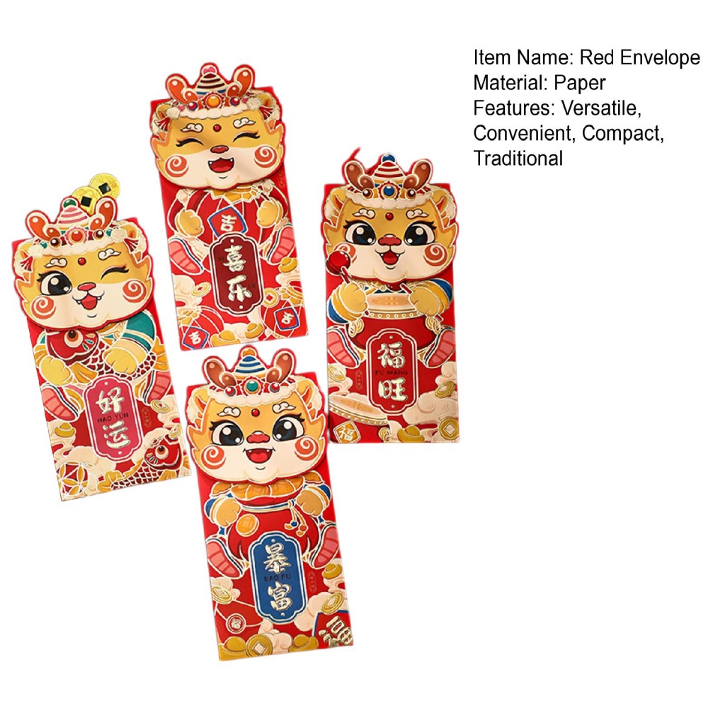 Bao Lì Xì Năm Mới Trung Hoa Họa Tiết Rồng Hoạt Hình Dễ Thương