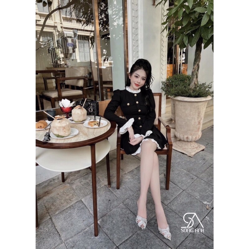 Váy phối bèo xếp ly