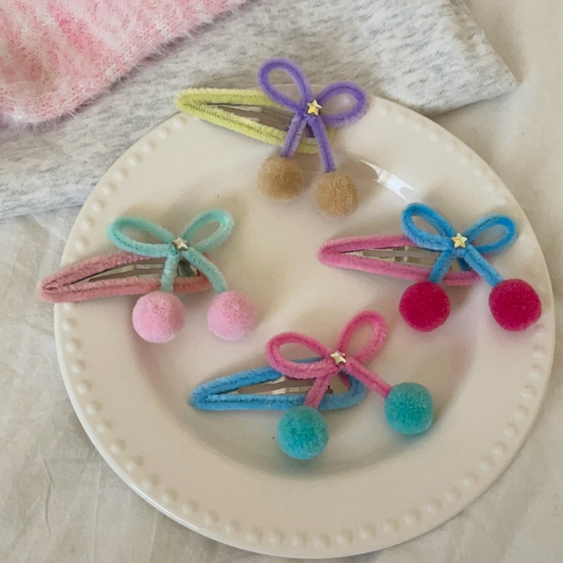 Kẹp Tóc Nơ Phủ Lông Nhung Dễ Thương Xinh Xắn Dành Cho Nữ