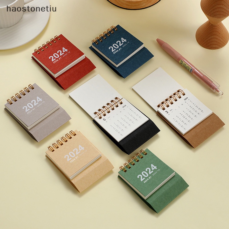Lịch Để Bàn mini Năm 2024 Màu Sắc Đơn Giản