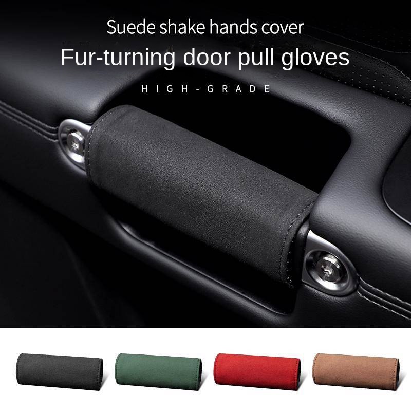 Car Door Handle Protector Door Handle Cover Suede Decorative Car Gloves Roof Handle Protection Cute 