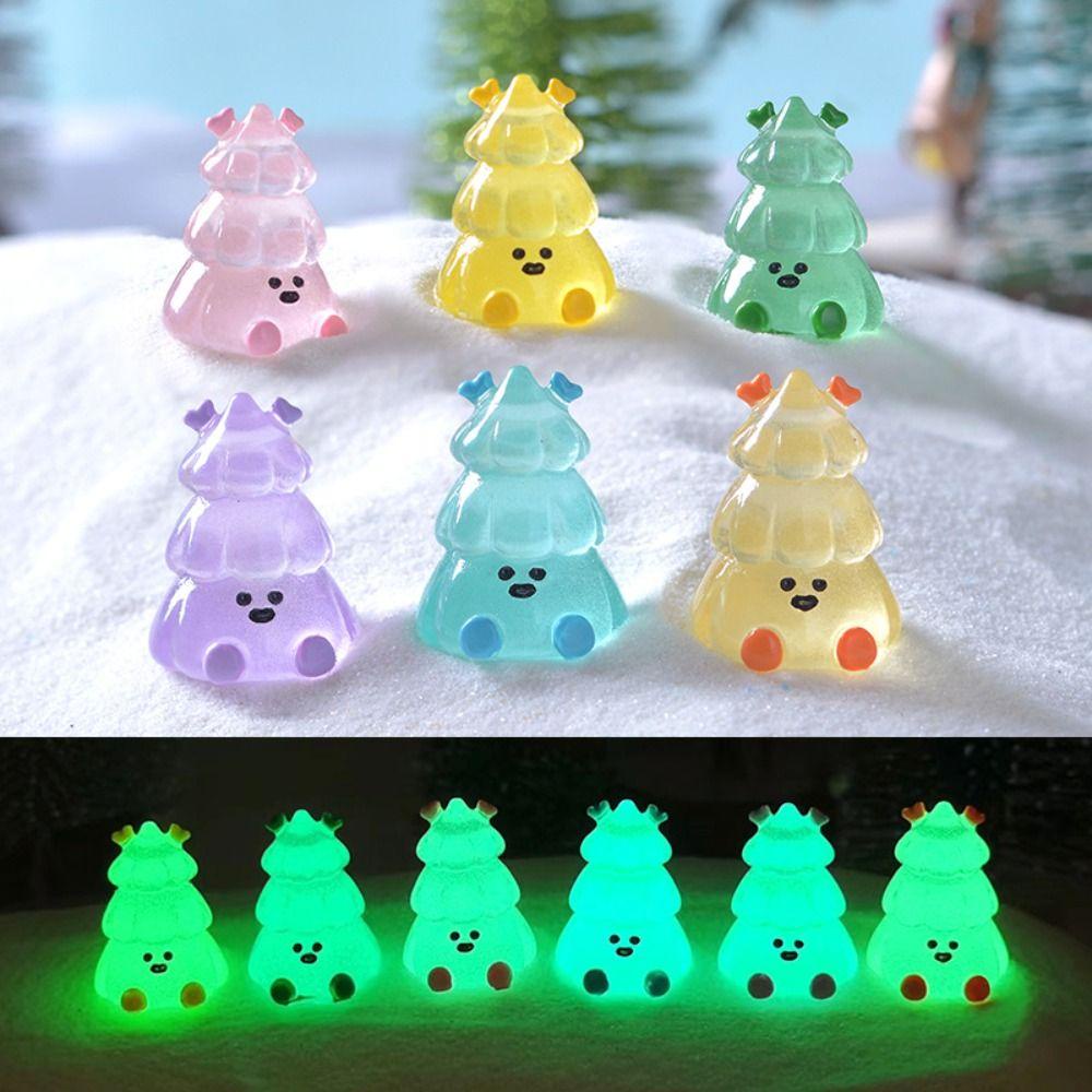 Mmluck Đồ trang trí Cây Thông Giáng Sinh Phát Sáng Bằng Nhựa resin Thủ Công Trang Trí Phong Cảnh Giáng Sinh