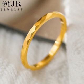  Nhẫn Titan Không Gỉ Mạ Vàng 18k Phiên Bản Hàn Quốc Thiết Kế Mẫu Đơn Giản Thời Trang Phụ Kiện Trang Sức 