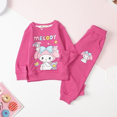 Bộ nỉ ấm mùa đông LITIBABY in hình Melody cho bé gái từ 11kg - 24kg