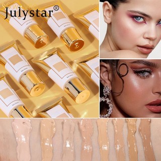 Wave Julystar Kem nền che khuyết điểm không thấm nước lâu trôi Kem che khuyết điểm lâu trôi không tẩy trang Kem nền trang điểm mờ Matte Matte Kem nền trang điểm tự nhiên