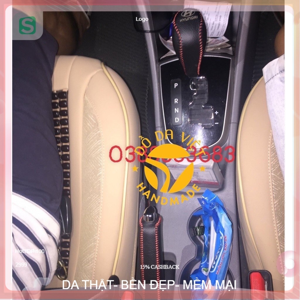 Bọc Cần Số, Tay Phanh Xe HYUNDAI ACCENT, AVANTE, I30 SỐ TỰ ĐỘNG (2012-2017) Phom Cũ DA BÒ THẬT