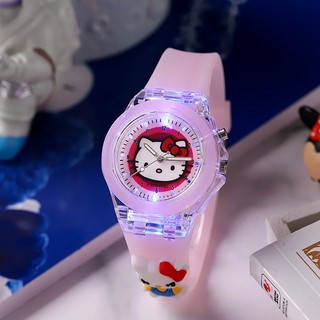 Dễ Thương Đồng Hồ Đeo Tay Điện Tử Hình hello kitty / Người Nhện / Người Nhện Có Đèn Phát Sáng Dành Cho Học Sinh sanrio