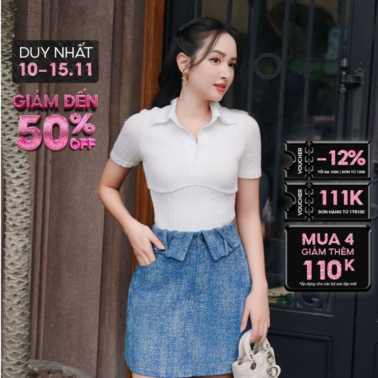 SALE UP TO 70% || 24.11 - 30.11 ||JOVEN Bodysuit Kylie Cổ Polo Ôm Dáng Trẻ Trung Thanh Lịch