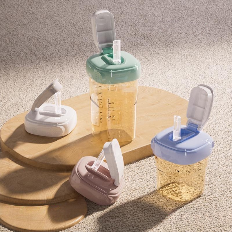 He he he gen Baby Bottle Water Cup Head Cover with Straw Baby Drinking Water Drinking Milk Leak-Proo