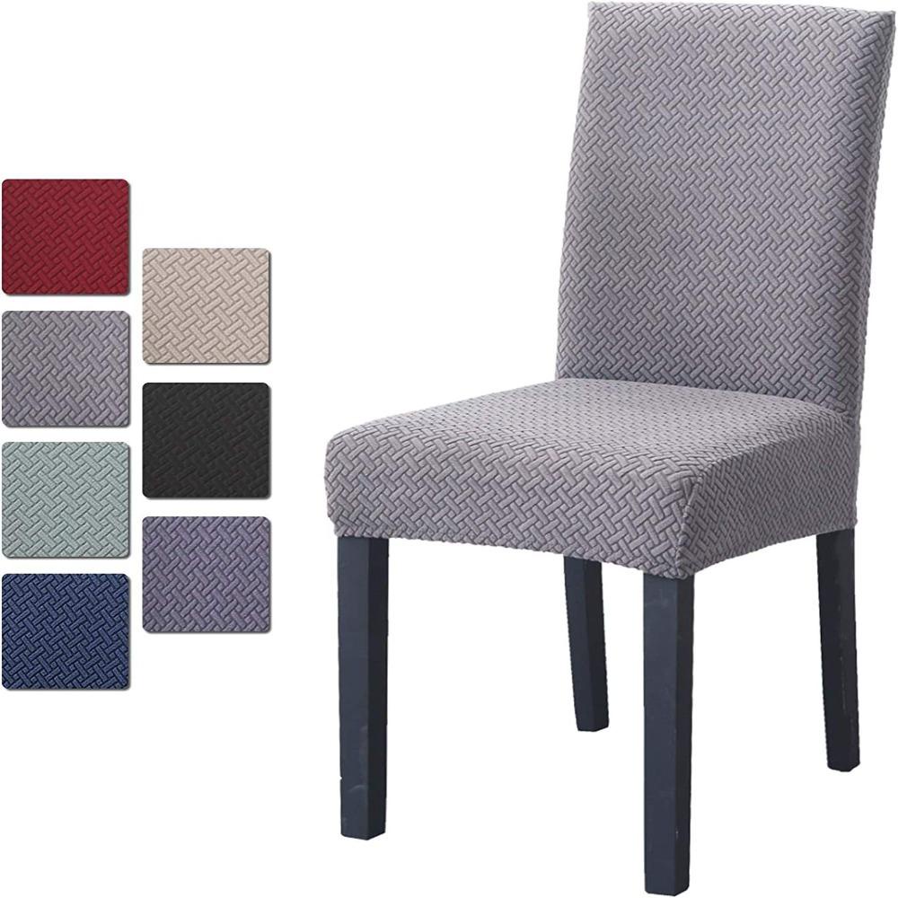 WAPKTY Vỏ Bọc Ghế Ngồi Bàn Ăn Màu Trơn Vải jacquard Co Giãn Giặt Được Thông Dụng