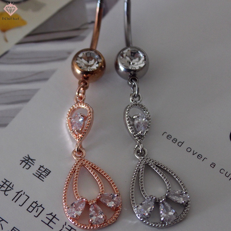 Khuyên Rốn Bằng Thép Không Gỉ Đính Đá zircon Thời Trang Dành Cho Nữ