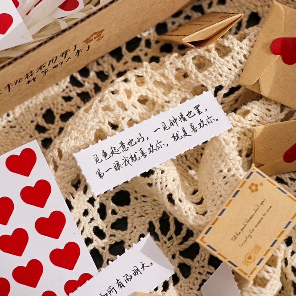 Lanfy set 100 Giấy Thông Điệp Tình Yêu Tự Làm Thủ Công Dễ Thương Làm Quà Tặng Sinh Nhật love