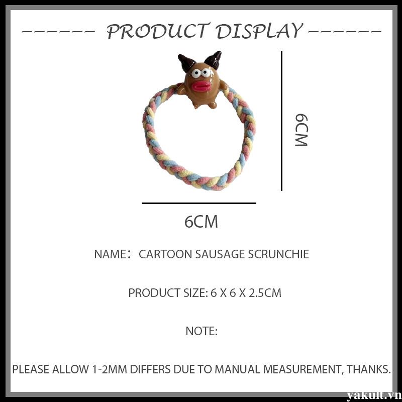 🎀 yakult 🎀Hoạt Hình Dây Cột Tóc Cao Su Họa Tiết Trái Tim Nhiều Màu Sắc Dễ Thương Cho Bé Gái