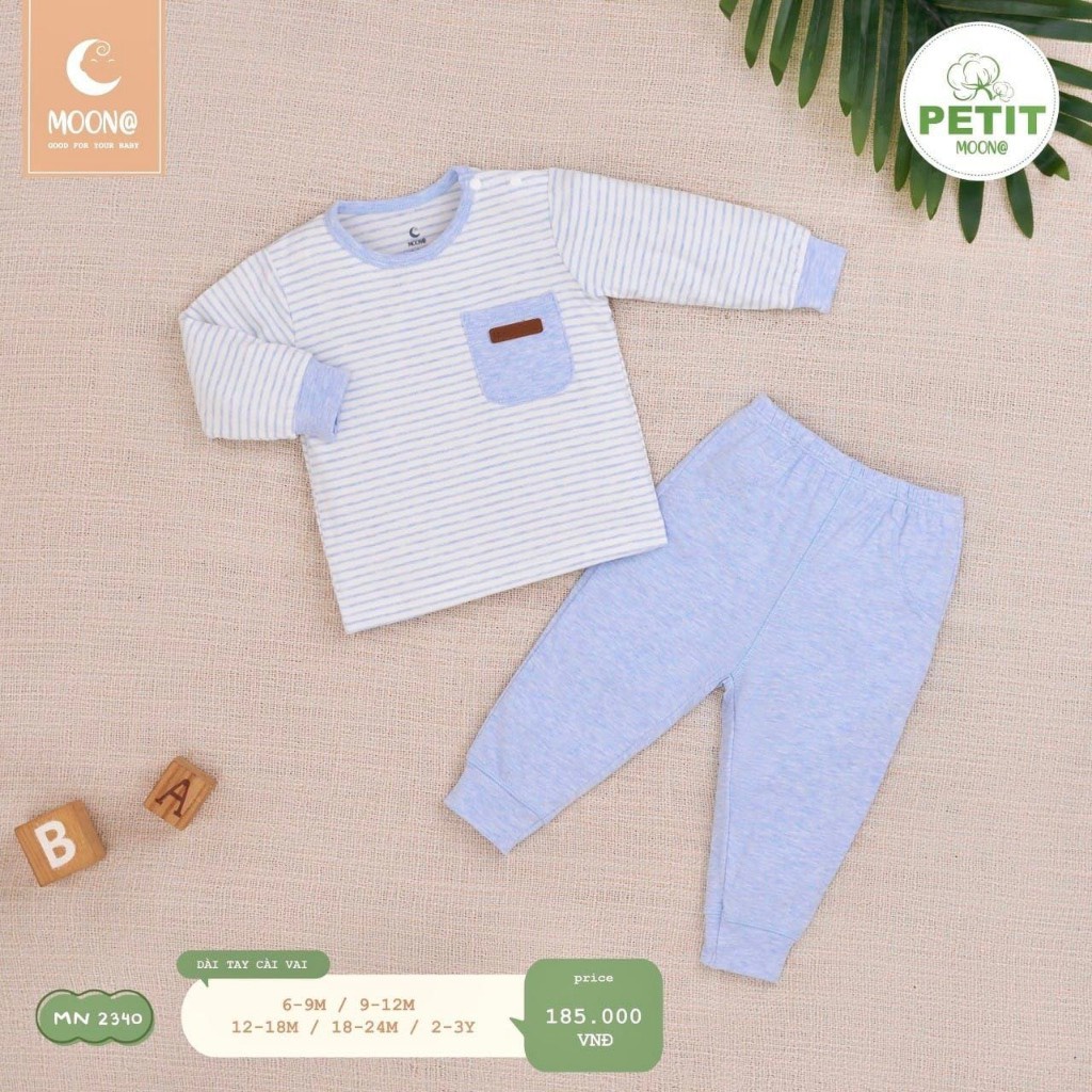 Booj cài vai dày tay pettit bé trai bé gái Moon size 9m-3y cho bé