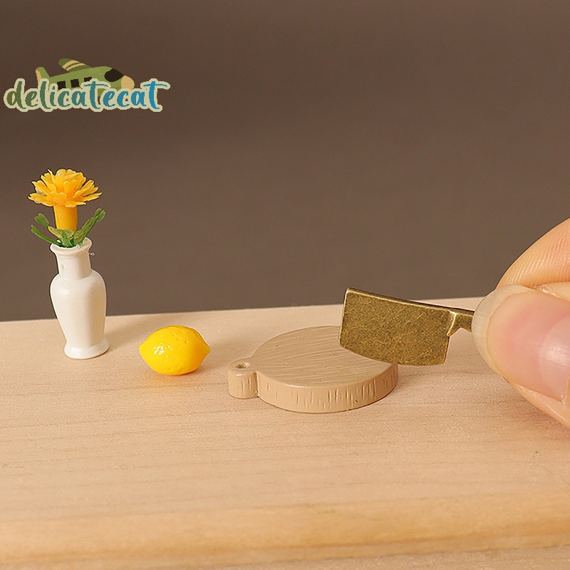 Bộ Thớt Cắt Đồ Ăn mini Trang Trí Nhà Búp Bê Tỉ Lệ 1 / 12