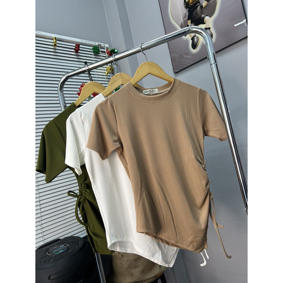 ÁO THUN PHOM ÔM DÂY RÚT 1 BÊN A64 BIG SIZE 60-90KG