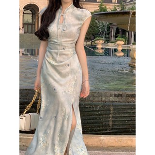 Đầm Sườn Xám Cách Tân Dáng Dài Xẻ Tà Phong Cách Trung Hoa Cổ Điển Hàng Mới Dành Cho Bạn Nữ 12.7
