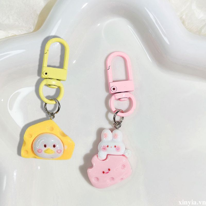 🌺🌺Móc Khóa Điện Thoại / Chìa Khóa / Tai Nghe Hình Phô Mai Dễ Thương Sáng Tạo Thích Hợp Làm Quà Tình Bạn Mới