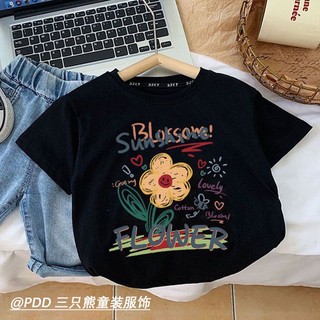 Áo thun cotton ngắn tay phong cách mới cho bé gái