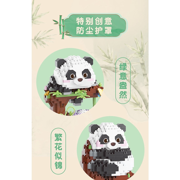 Yugao Khối Lắp Ráp Hình Gấu Trúc / Hoa Nhỏ Dễ Thương Thích Hợp Làm Quà Tặng Sinh Nhật Cho Bé