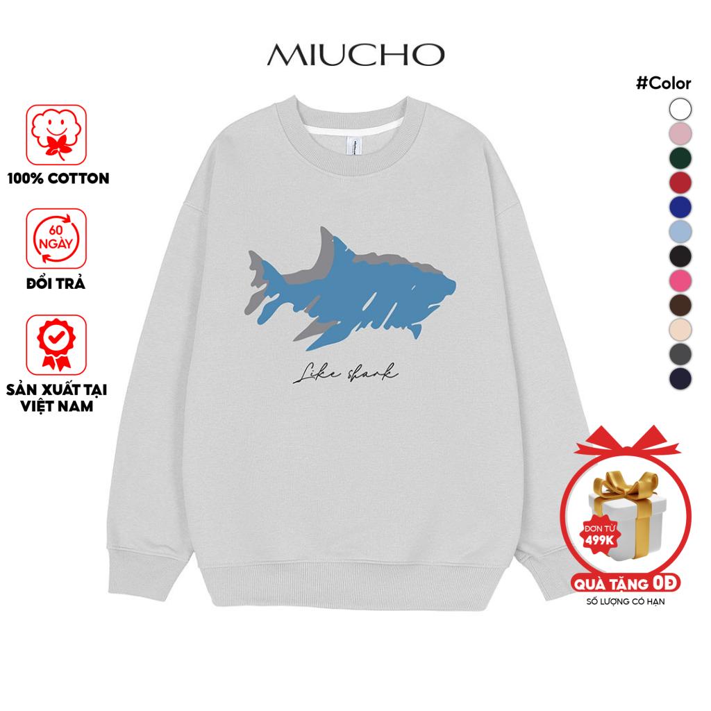 Áo sweater nam form rộng STD714 Miucho Man vải nỉ chân cua Miucho Man in artwork