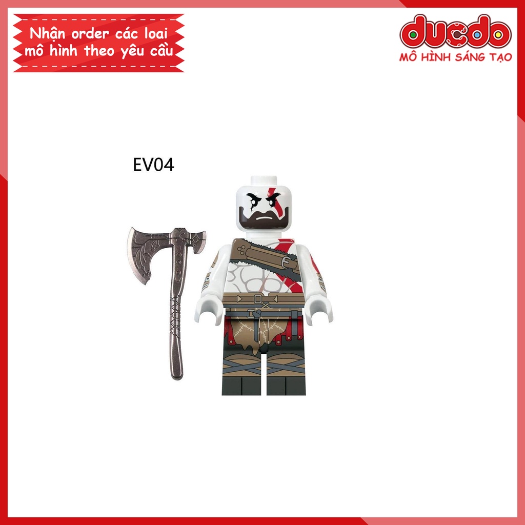 Minifigures chiến thần Kratos trong God of War - Đồ Chơi Lắp Ghép Xếp Hình Mini Mô hình EV03 EV04