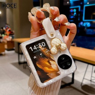 Bao Da Điện Thoại Nắp Lật Cứng Họa Tiết Chuột mickey Lấp Lánh Kiêm Giá Đỡ Cho oppo find n2 / n3 flip n2 n3 Ốp