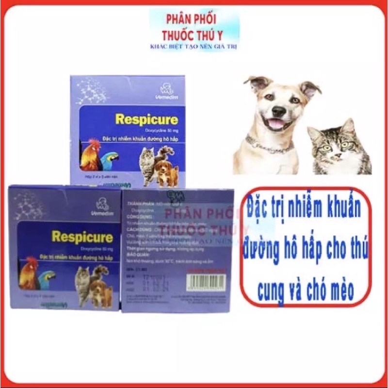Viên hỗ trợ ho, xổ mũi, hô hấp, viêm phổi ở chó mèo
