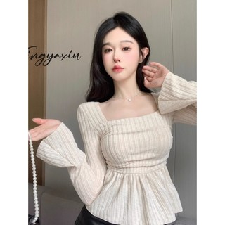 Áo Thun Tay Dài Cổ Tròn Dáng Ôm Thời Trang Dành Cho Nữ