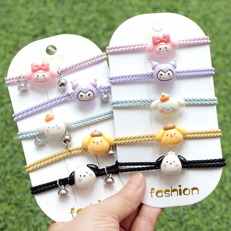 Sanrio Vòng Tay Dây Cao Su Mặt Hình kuromi my melody Dễ Thương Có Nam Châm Cho Cặp Đôi