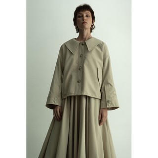 WIDE COLLAR CROPPED JACKET