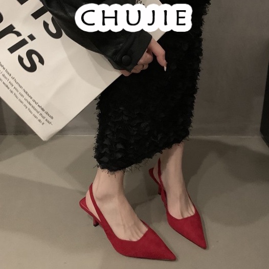 CHUJIE dép sandal nữ đi chơi giày cao gót nữ giày cao gót mũi nhọn sandal cao gót sandal nữ đế cao 2024NEW mẫu mới ins Phong cách Korean Style Comfortable B94G02L 36Z230909