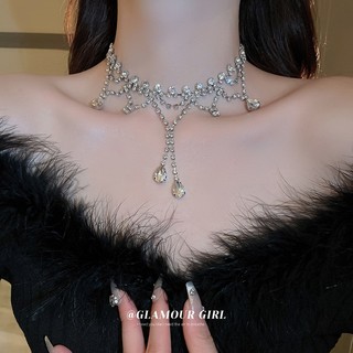 Dây chuyền tua rua giọt nước đính đá sang trọng cho nữ