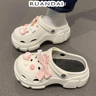 RUANDAI dép cross bánh mì dép dép bánh mì nữ Phóng khoáng Đế linh hoạt Hợp thời Cá tính B21H0K9 43Z231026
