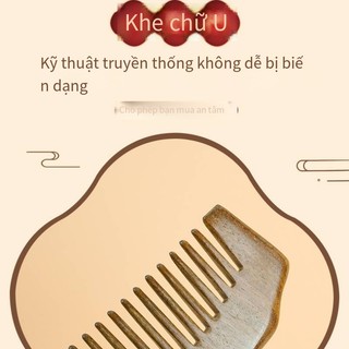 CODE gỗ đàn hương lược vàng lụa xanh gỗ đàn hương lược massage lược