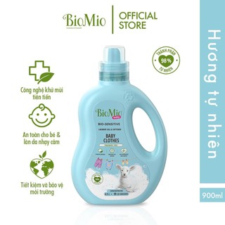 Nước giặt xả quần áo hữu cơ sinh học cho bé BioMio BIO-SENSITIVE 900ml, an toàn cho da nhạy cảm Date 2026