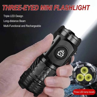 Three-Eyed Monster Mini Super Power Flashlight for Home/Camping Waterproof Rechargeable Flashlights