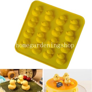 Khuôn Silicone 16 Ngăn Làm Bánh Hình Vịt Vàng