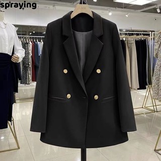 spraying áo khoác nữ blazer áo blazer nữ  cozy Fashion Thông thường New Style WXW2410C25 2Z240111