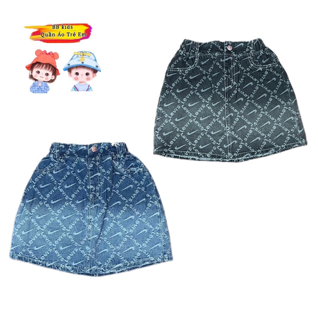 [23kg-35kg] Chân váy jean bé gái ( có chip đùi bên trong)