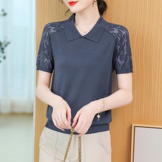 Áo Thun Polo Ngắn Tay Dáng Rộng Thời Trang Mùa Hè Phong Cách Hàn Quốc Cho Nữ