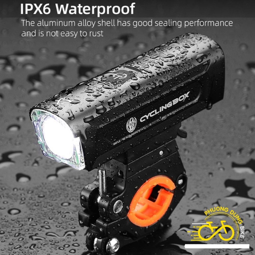 Đèn xe đạp - Đèn pin siêu sáng xe đạp T6 1300LM CYCLINGBOX C-1808