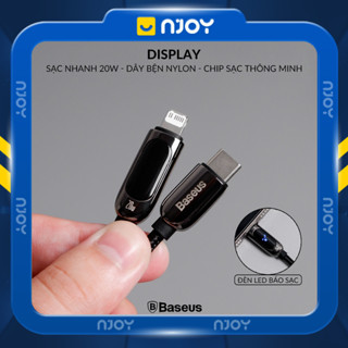 Cáp Sạc Nhanh 20W Baseus Có Màn Hình Led Chân Cắm Type C Cho Điện Thoại iPhone 14 Pro Max 13 12 11